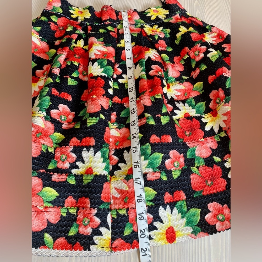 Gracia Floral Pleated Bandage Skirt Flared Maximalist Flowers Size L Large - Picture 4 of 6